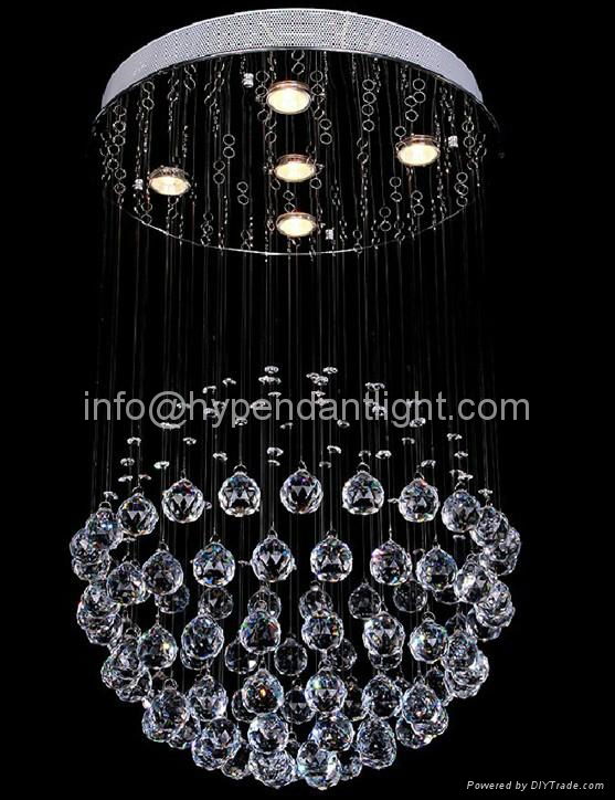 Stainless steel Modern simple Crystal balls Led Ceiling Pendant Lights