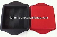 Square shape silicone cake baking tray