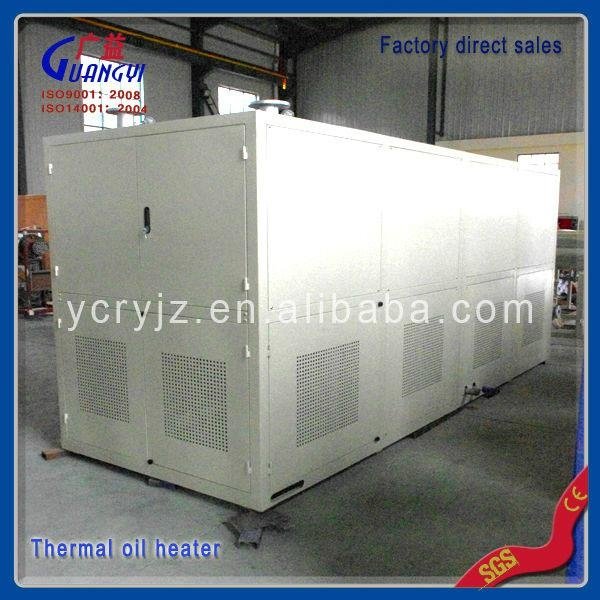 Electric thermal oil heater in hot roller