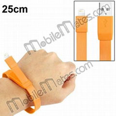 25cm Wristband 8 Pin To USB 2.0 Data Sync+Charging Cable for iPhone5 iPad4