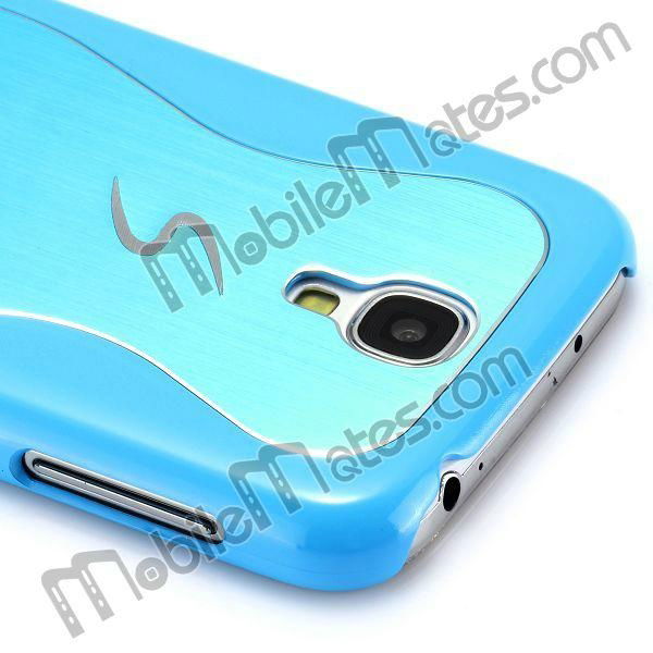 S-shape Brushed Aluminum+Plastic Back Cover Hard Case for Samsung i9190 Galaxy  4