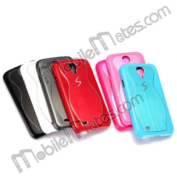 S-shape Brushed Aluminum+Plastic Back Cover Hard Case for Samsung i9190 Galaxy  5