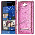 Ultra Thin Glittering Powder Leather Coated Hard Back Cover Case for HTC 8S 