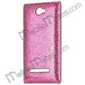 Ultra Thin Glittering Powder Leather Coated Hard Back Cover Case for HTC 8S  2