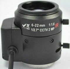 06-22mm CS Mount Vari-focal 2 Megapixel HD cctv camera  Lens