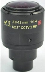 2.8-12mm fixed Iris Φ14 mount Vari-focal 2 Megapixel HD cctv camera Lens-plastic