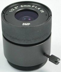 6mm Mono-Focal CS mount fixed iris 3 MegaPixel HD cctv camera  Lens-plastic