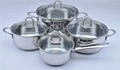 TE086 8 Pcs German Stainless Steel Cookware Set