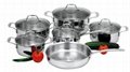 SA-12003  12pcs Stainless Steel Induction Cookware Set