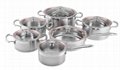 SA-12005 12pcs stainless steel  cookware set