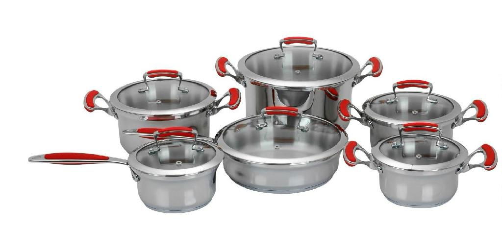 SA-12010 12pcs stainless steel kitchenware set cookware set