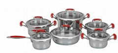 SA-12010 12pcs stainless steel kitchenware set cookware set