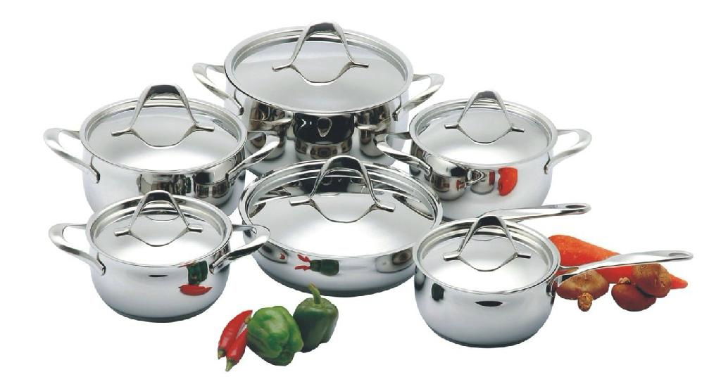 SA-12014 12pcs Stainless steel cookware set induction kitchenware set
