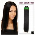 18" Natural Black(#1b) Straight Brazilian Virgin Hair Wefts  1