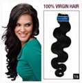 18"Natural black(#1B)Deep wave Malaysian virgin hair wefts 1
