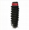 Hot selling 10" NATURAL BLACK(#1B) DEEP WAVE PERUVIAN VIRGIN HAIR WEFTS