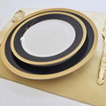 Black Glaze Ceramic Plate Set of 2