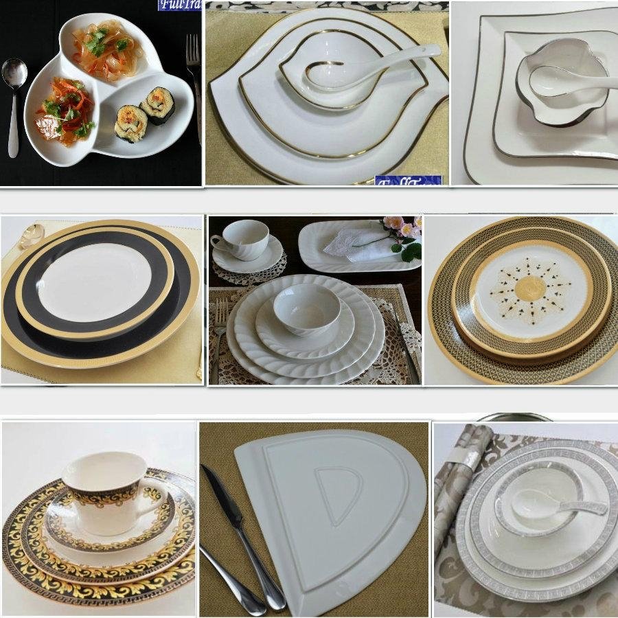 Black Glaze Ceramic Plate Set of 2 4