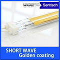 Short wave infrared heating lamp with golden coating