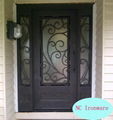 Security wrough iron door with sidelight