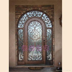 Wrought iron exterior entry doors