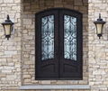 Wrought iron double entry door 1