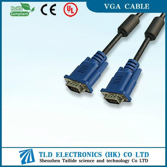 Blue Head VGA Cable Brand to LCD TV With Ferrite Core