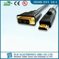 High Definition HDMI to DVI 18+1 Cable Made in China