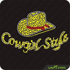 Cowgirl hat hot fix rhinestone