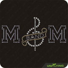 Music band mom hot fix motif rhinestone