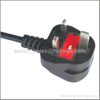 Great Britain AC Power Cord Bs Approved non-rewirable Plug UK Flexible Cables