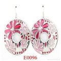 E0090 antique brass hollow out enamel earrings  5