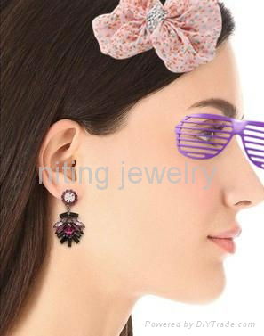 Korea style wedding crystal earrings 5