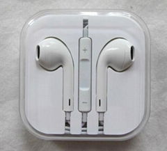 White Earphone Volume Remote Control for iphone5 Headphone Headset