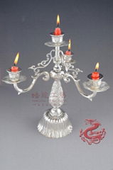 Silver Candle holder-Peony Candlestick