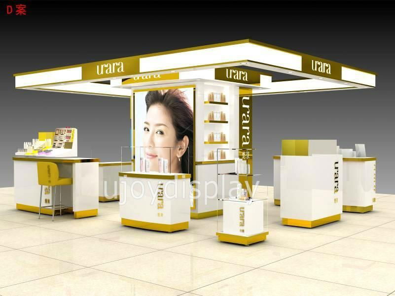 glass cosmetic display kiosk