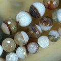 6mm 8mm 10mm 12mm 14mm coffee stripe agate round faceted loose Beads 15" 1