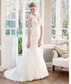 2014 Key Hole  Back Beautiful Lace Mermaid Bridal Wedding Gown 