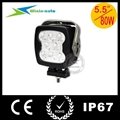 6" 80W SQUARE CREE LED Auto Driving Light for cars ships 7200 Lumen WI6801  3