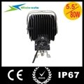 6" 80W SQUARE CREE LED Auto Driving Light for cars ships 7200 Lumen WI6801  4