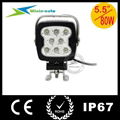 6" 80W SQUARE CREE LED Auto Driving Light for cars ships 7200 Lumen WI6801  2