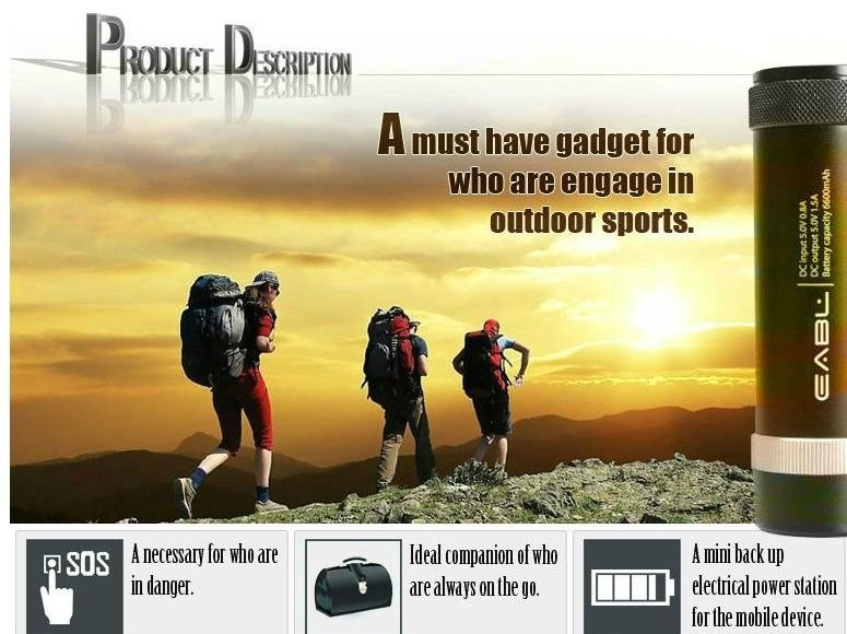 2013 New Design High Quality Exquisite Outdoor Waterproof Portable Power Bank 2