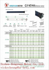 round base 45mm standard tubular motor 