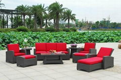 outdoor rattan a seater & three seater sofa set