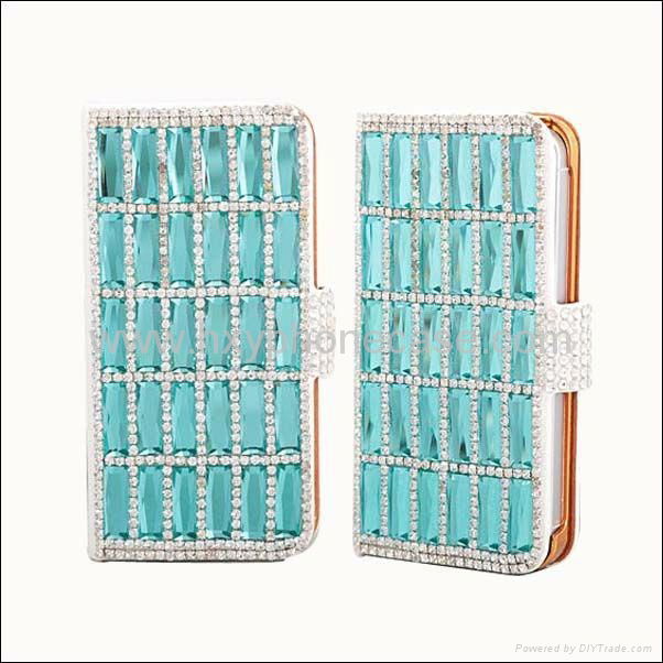 Luxury Wallet Crystal Cute Diamond Leather Case Cover for Apple Iphone 4/4S/5