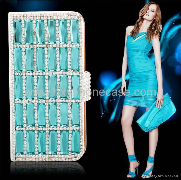 Luxury Wallet Crystal Cute Diamond Leather Case Cover for Apple Iphone 4/4S/5 5