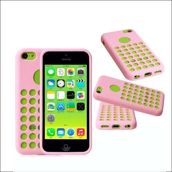 Newest dot hole color tpu case for iphone 5c 2