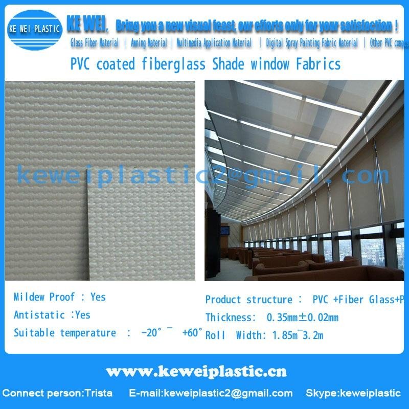 PVC coated fiberglass Shade window Fabrics