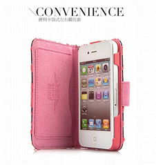 Fashion designs leather case for iphone5 with card slot 