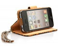 Fashion designs leather case for iphone5 with card slot  4